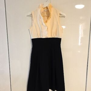 Calvin Klein Black and Cream Midi Dress